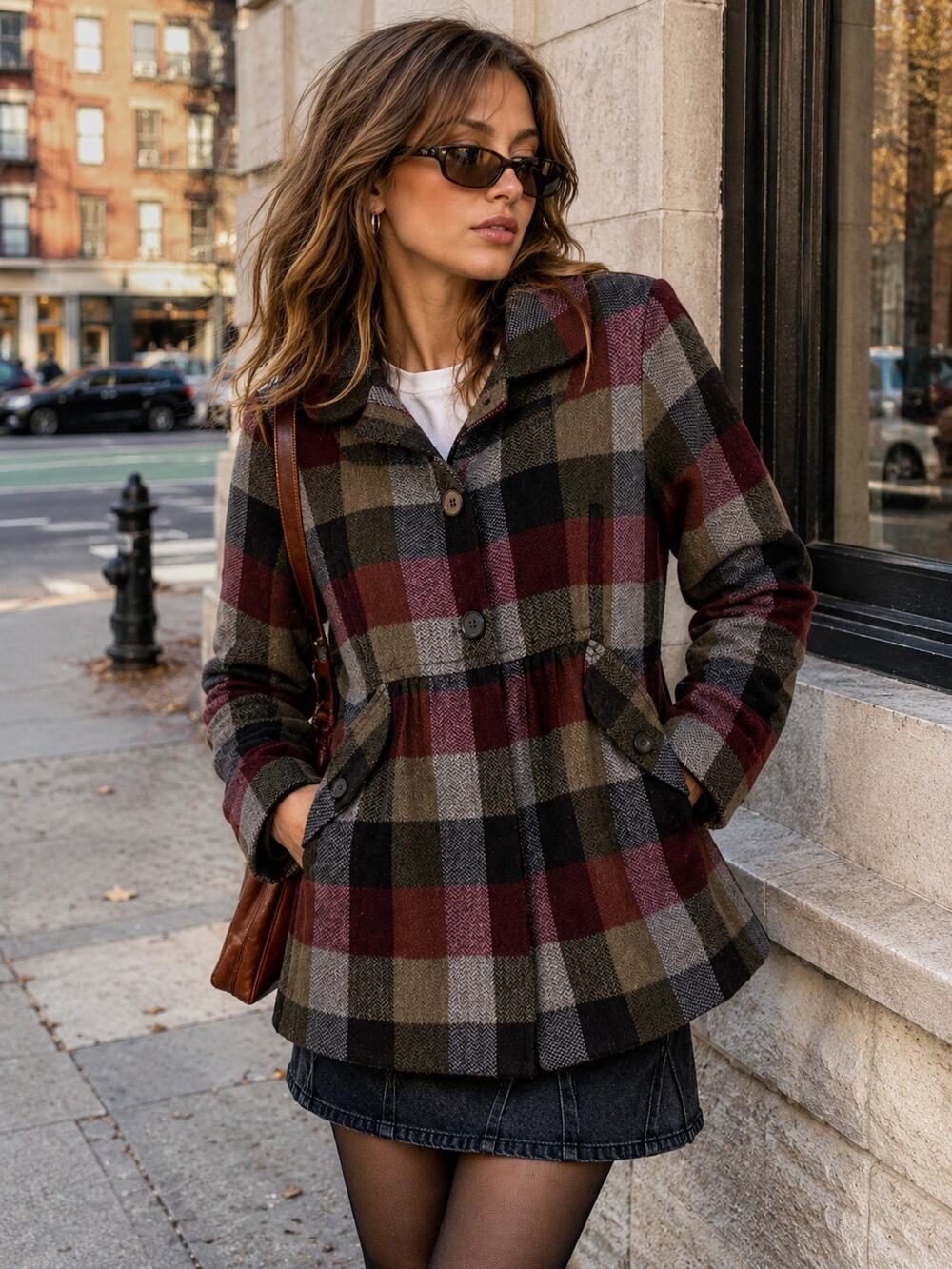Volcom Plaid to the Bone Y2K Wool Blend Jacket Large